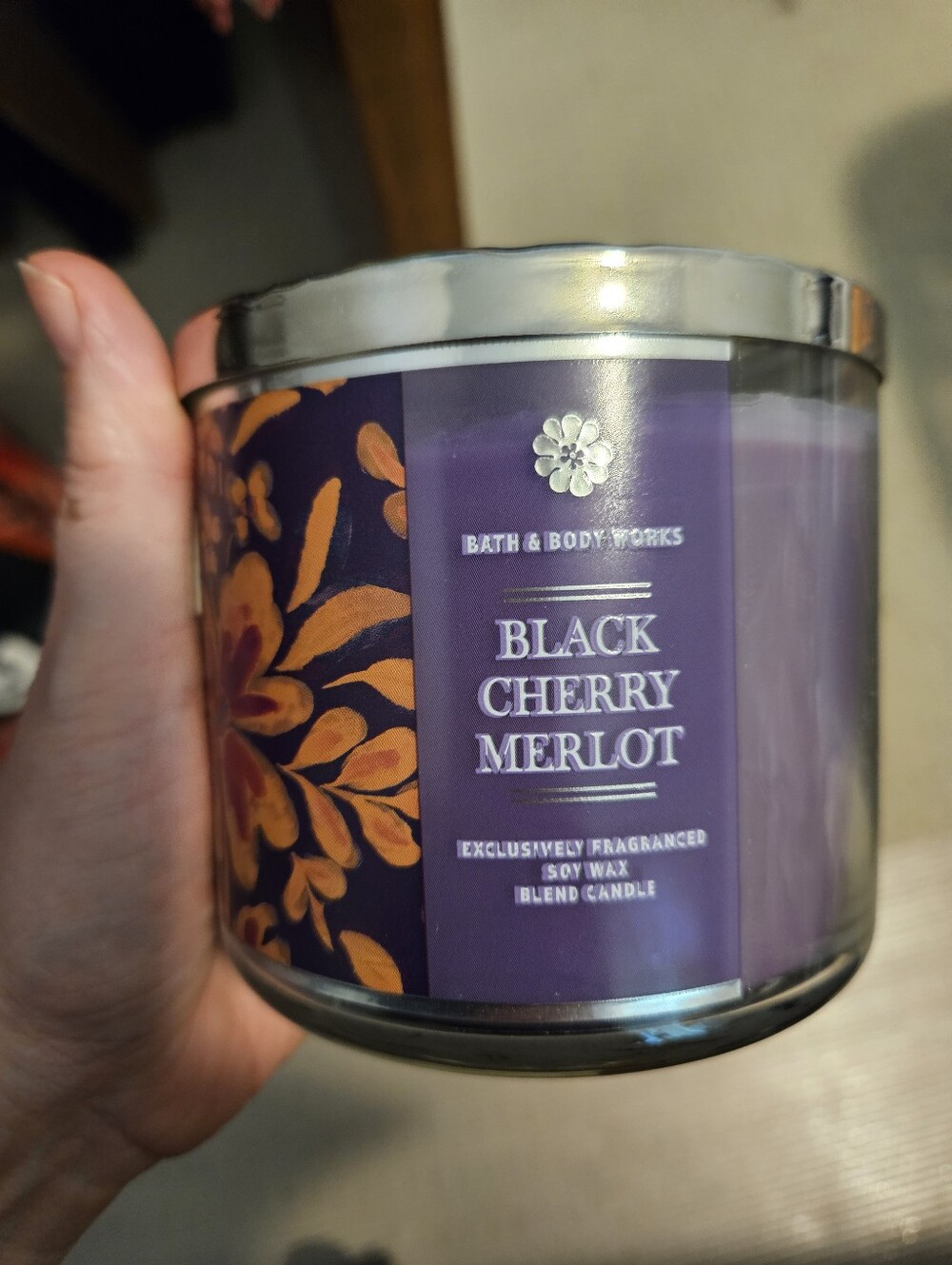 Bath & Body Works Black Cherry Merlot Candle Barely Used